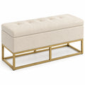 banc-de-rangement-avec-assise-capitonnee-et-pieds-en-acier-beige-et-dore-110-x-44-x-48-cm-dbqhog4877ns